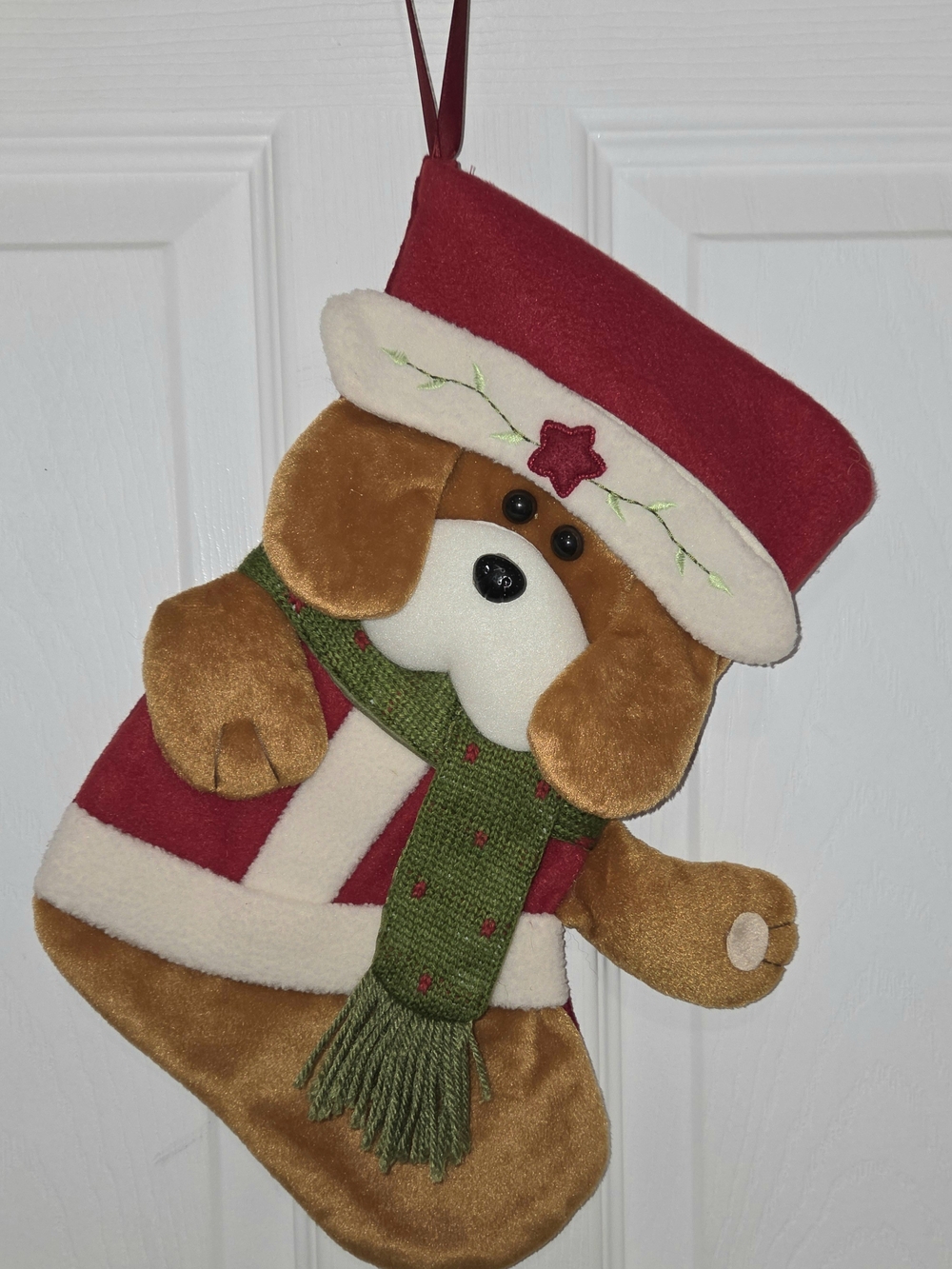 Christmas Stocking with Puppy/Dog Christmas Stocking Decoration 14"